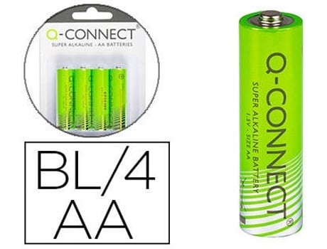 Pilas Alcalina AA Q-CONNECT (4 und)