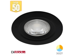 Lote de 50 focos LED empotrables impermeables 3 en 1 redondos negros 7W IP54