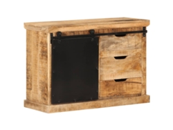 Aparador De Madera Maciza De Mango Sin Tratar 80x30x55 Cm