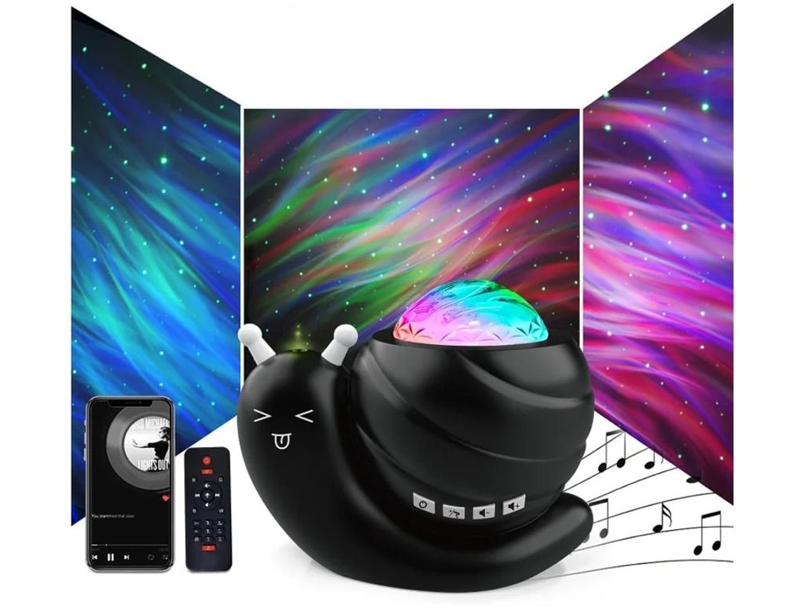 Luz Nocturna Del Proyector Star Luces Del Proyector Aurora Galaxy 4 En 1 Luces Nocturnas Snail Kids Para Habitación Con Columna Remota/música Yizhood
