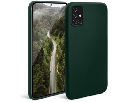 Funda de Silicona de la Serie Minimalista MOOZY para Samsung A51 Verde Medianoche – Funda Delgada de TPU Suave con Acabado Mate