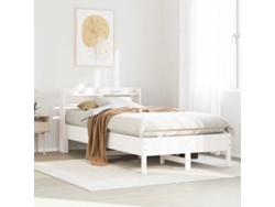 Estructura Cama Sin Colchón Madera Maciza Pino Blanca 100x200cm