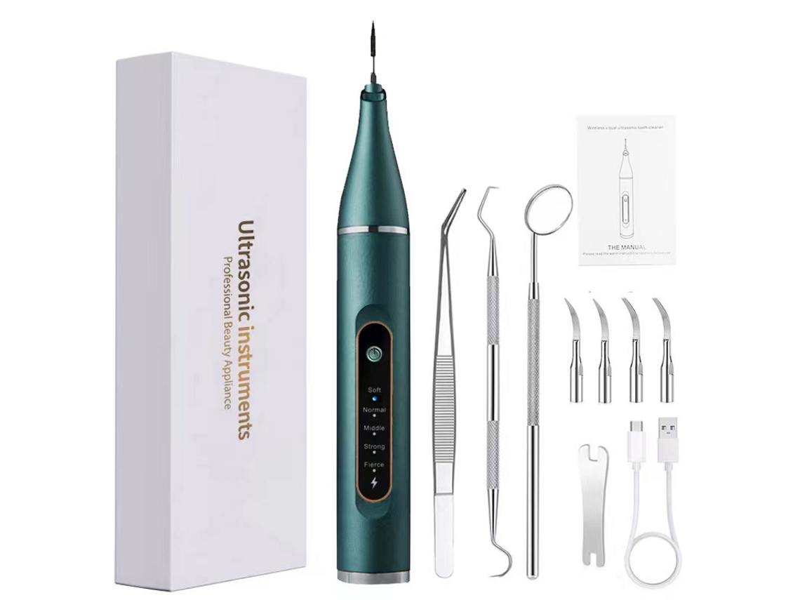 Máquina de Limpieza Dental Ultrasónica Portátil, 5 Velocidades, Cuidados Bucales, Limpieza de Dientes, Verde Siurn