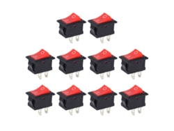 10 Interruptores Rocker De 2 Pines Kcd1-101 Botón Plástico Para Electrodomésticos Hogareños