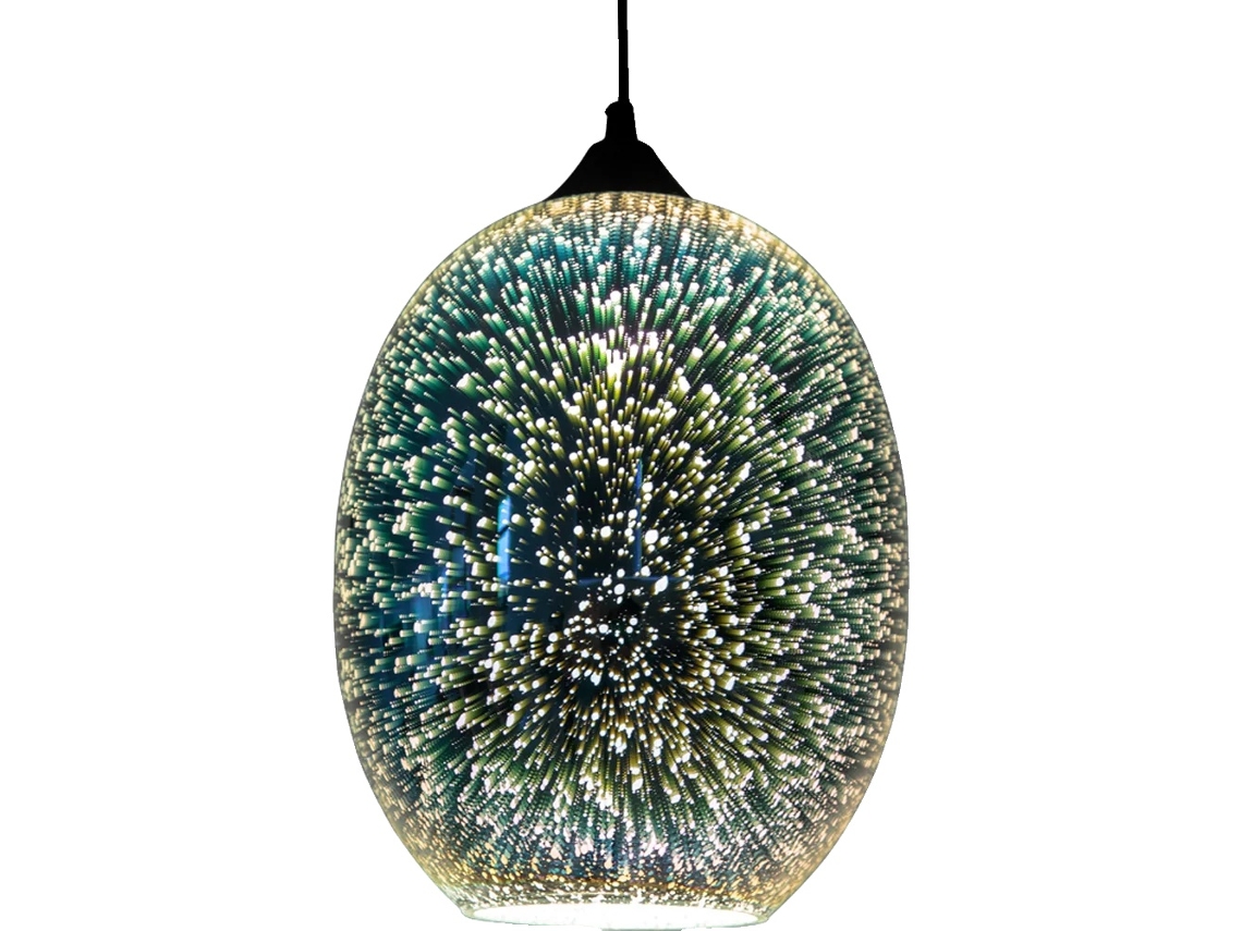 Lámpara de techo con fuegos artificiales 3D, altura ajustable, diseño moderno plateado, varios fabricantes de equipos originales