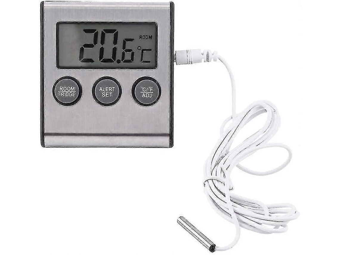 Termómetro digital para congelador y refrigerador con alarma de advertencia de alta y baja temperatura. GOKOCO
