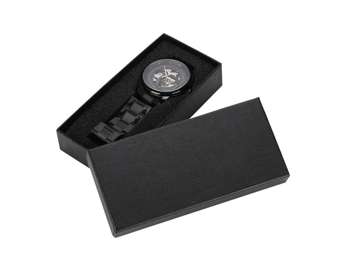 Reloj De Pulsera Automático Para Hombre Con Esfera Redonda Calada, Estilo Casual, Tipo B