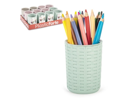 Set de 2 Portalápices Redondos para Escritorio Rosa