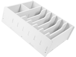 Caja Organizadora Compacta De Escritorio Blanca Con Compartimentos Para Monedas Y Billetes.