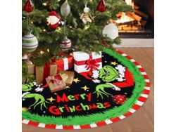 Falda para árbol de Navidad roja y verde de 81 cm con cuello, decoración suave de estilo rústico para fiestas navideñas (Estilo B)