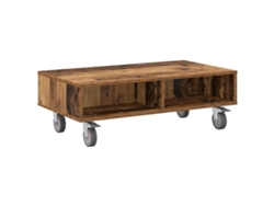 Maison Exclusive - Mesa Lateral Con Ruedas Madera Vieja 90 X 50 X 30 Cm