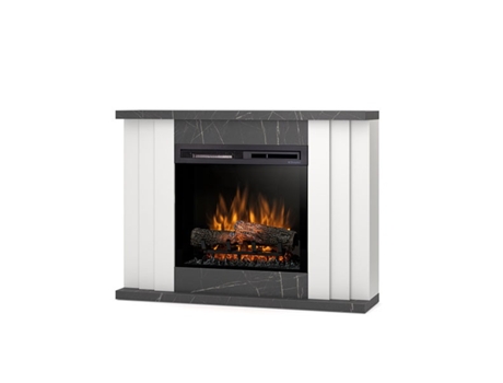 Chimenea LED eléctrica independiente PARIA 23' Blanco mate / mármol negro 108 x 80 x 27.5 OUTINFIRE