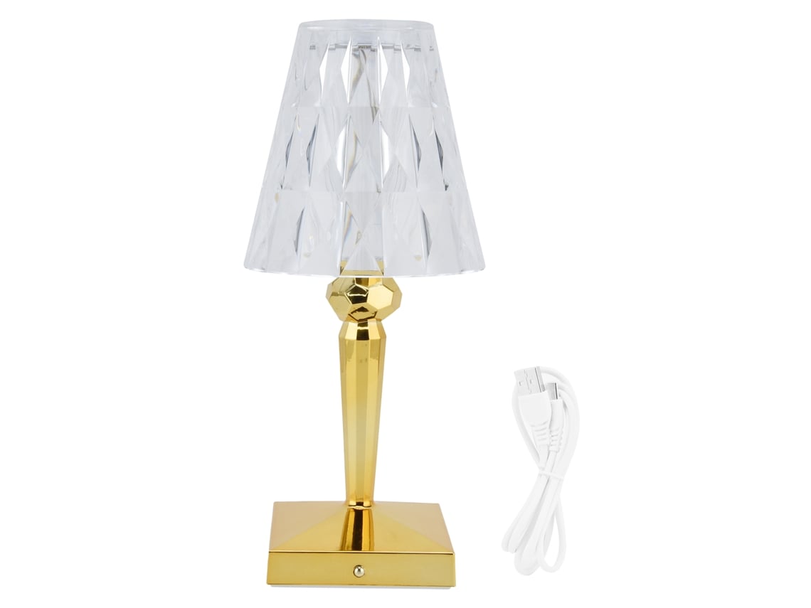 2026-lámpara De Mesa De Cristal Led Regulable Con Carga Usb Para Decoración De Dormitorio Luz Blanca Cálida