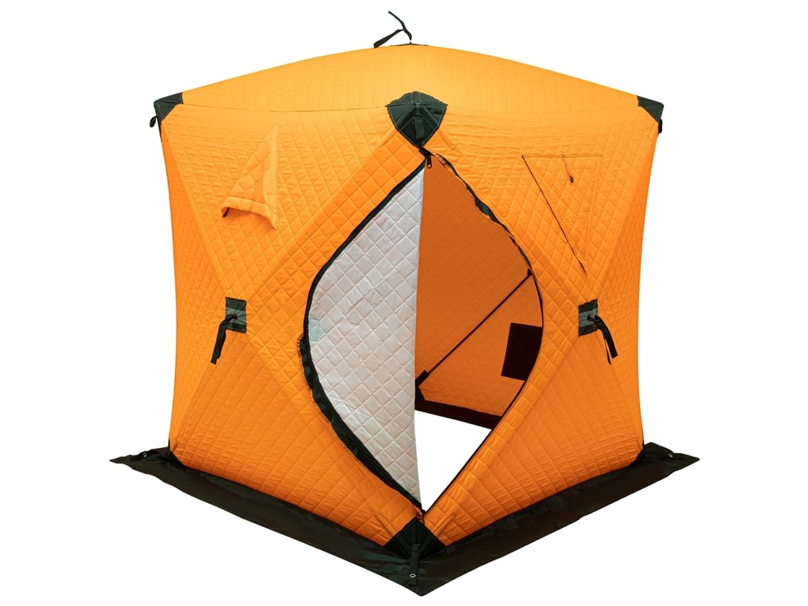 Tienda de campaña portátil para pesca en hielo, tela Oxford duradera, diseño aislante, naranja OEM
