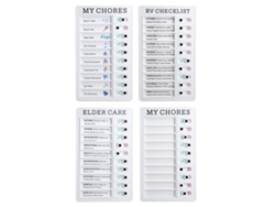 Tablero De Tareas Reutilizable 4 Piezas Para Niños, Adultos Y Familia - Checklist Para Hogar, Oficina Y Rv