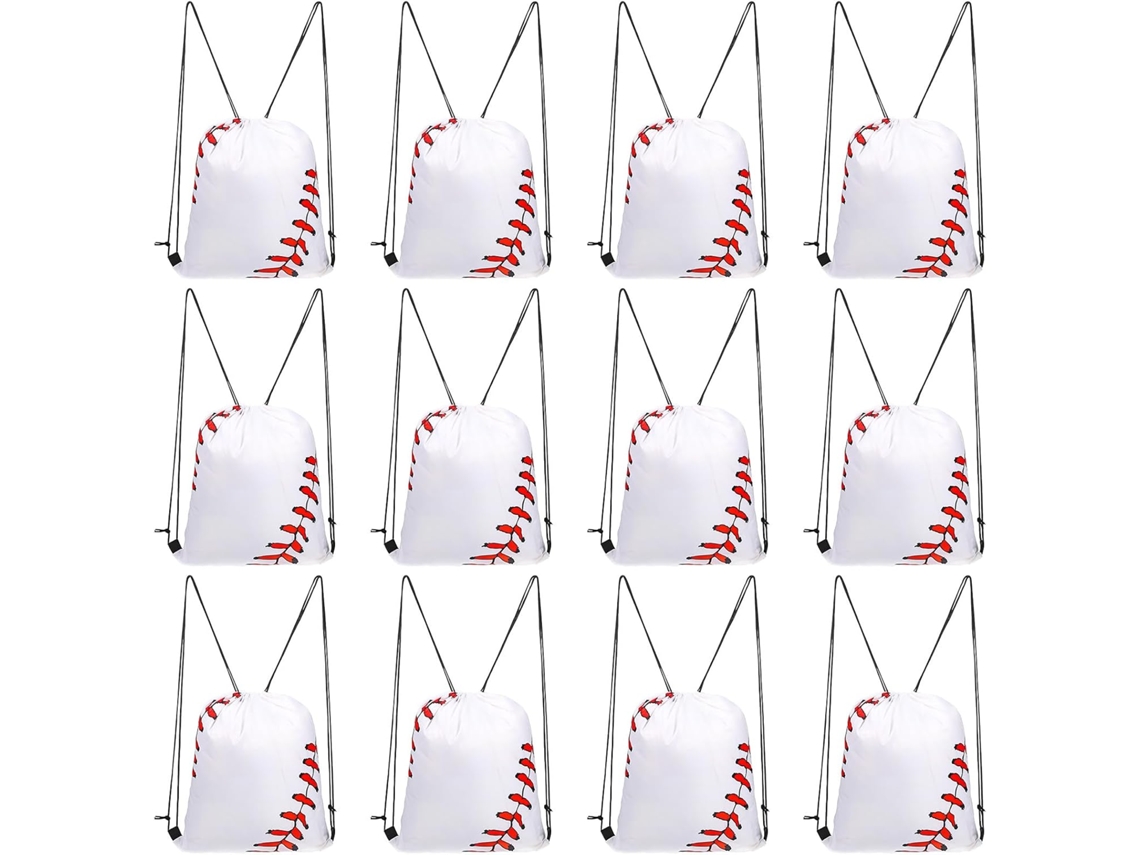 Juego De 12 Bolsas Deportivas Con Cordón Para Exteriores Con Temática De Béisbol Y Natación.