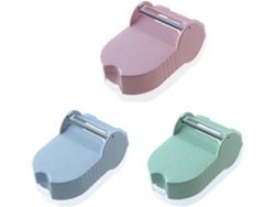Pelador multifuncional de 3 piezas con recipiente, cortador de frutas duradero para verduras y frutas en la cocina.