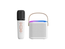 Kid Y1 Micrófono Karaoke Máquina Bluetooth 5.3 Sistema De Altavoces Blanco