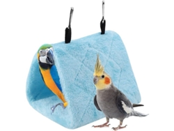 2026-hamaca Para Loros Linjou Nido Suave Plush Colgante Jaula Tienda Caliente 13x12x17cm Azul