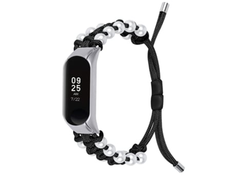 Correa de nailon tejido de perlas ajustable para Xiaomi Mi Band 7 - negro