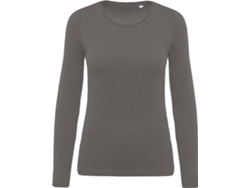 Camiseta Básica KARIBAN Algodón Mujer (XS - Gris)