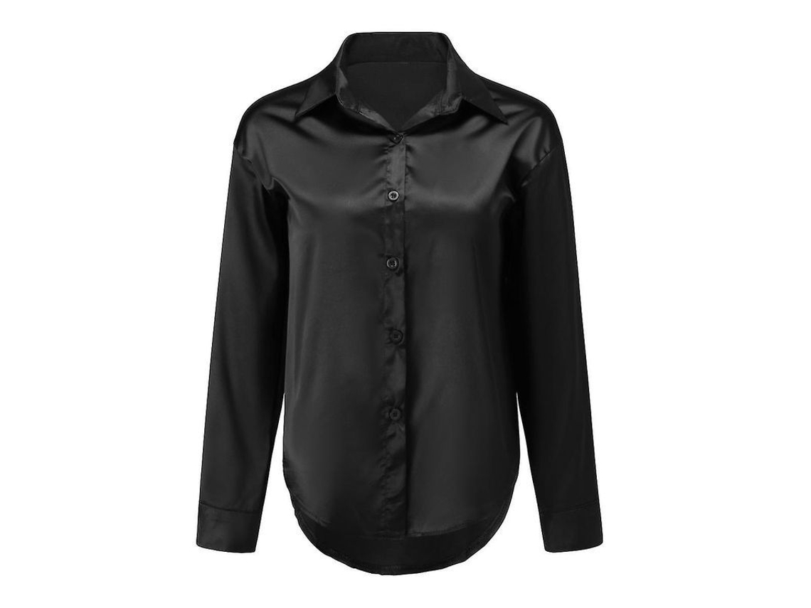 2026-camisa De Seda Brillante Ligera Para Mujer Yynuda De Poliéster Con Cuello Lapel Y Botones
