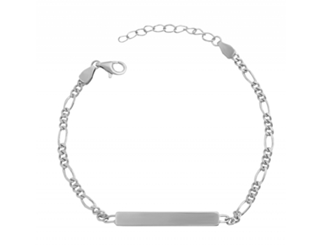 Pulsera en Plata de Ley 925 Ida Bañada en Rodio