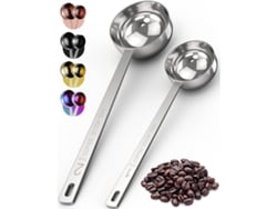 2026-cuchara Medidora De Café De Acero Inoxidable, Mango Largo, Set 15ml Y 30ml (plata)