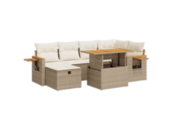 Conjunto 8 de sofás de jardín y cojines VIDAXL ratán sintético beige