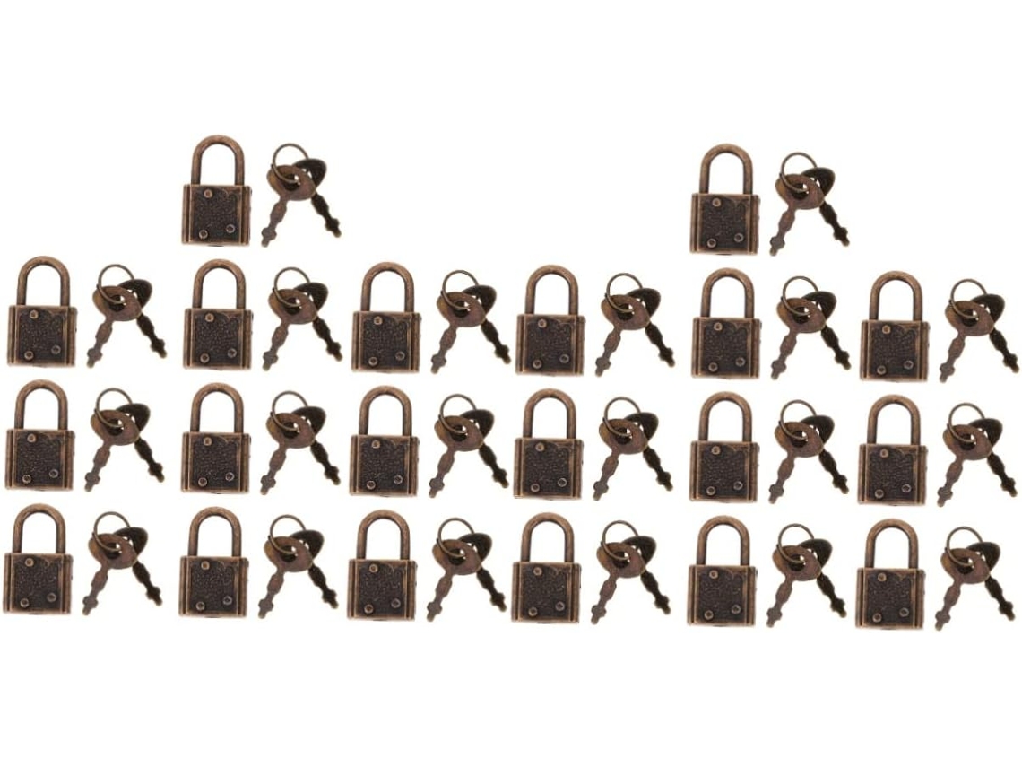 20 Mini Cadeados Multifuncionais Retrô Para Bagagem