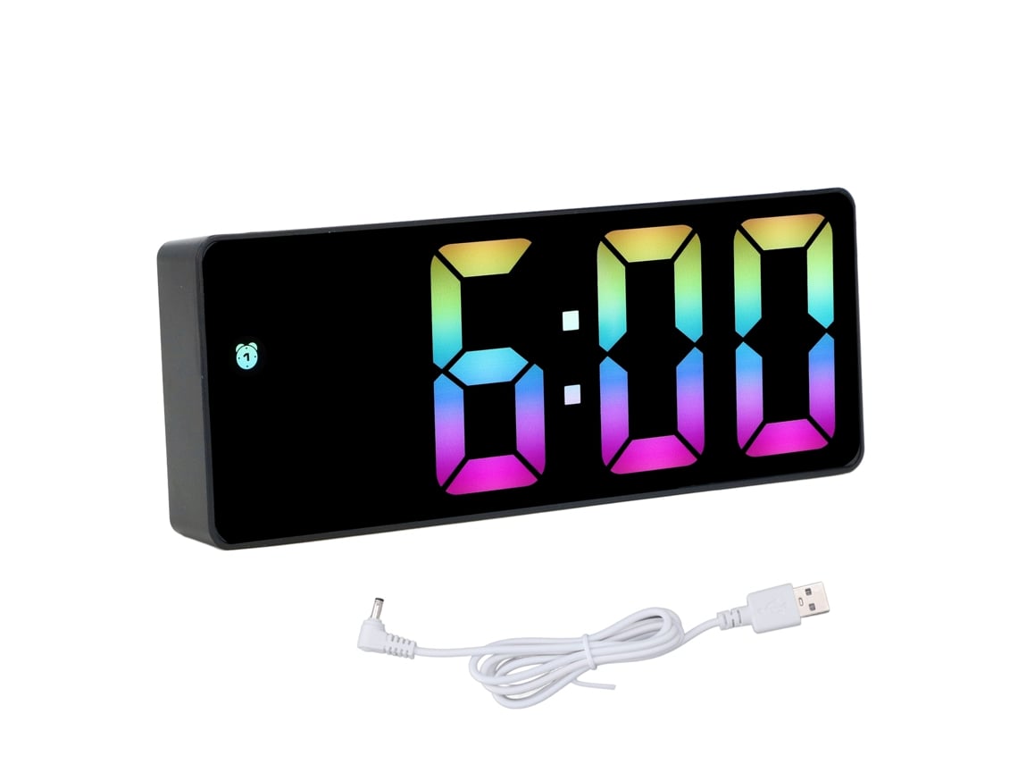 Reloj despertador digital LED Baok, grande, con cubierta de tela transparente para dormitorio, estilo C 0725