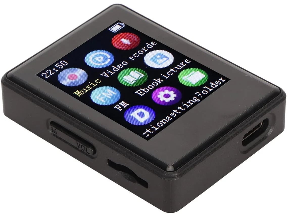 Reproductor MP3/MP4 Bluetooth ELORY X5 de 1,77” con radio FM y función de grabación - Negro