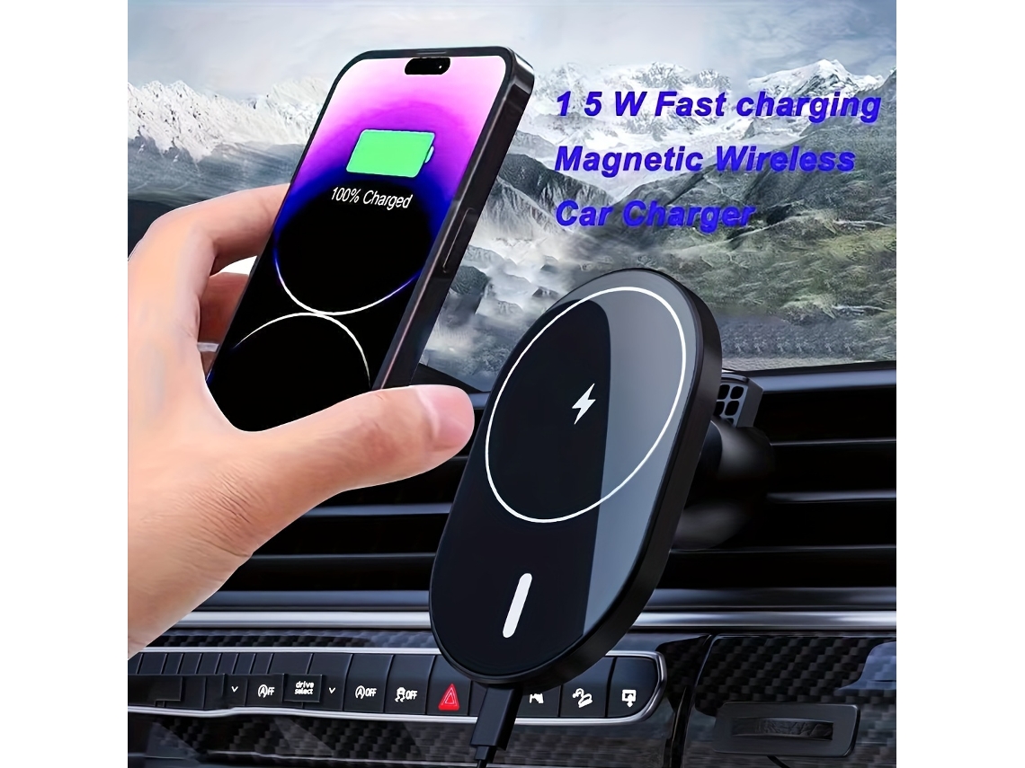 Carga Rápida De 15 W (potencia Máxima), Compatible Con Iphone 17/16/15, Cargador Magnético Inalámbrico Para Coche.