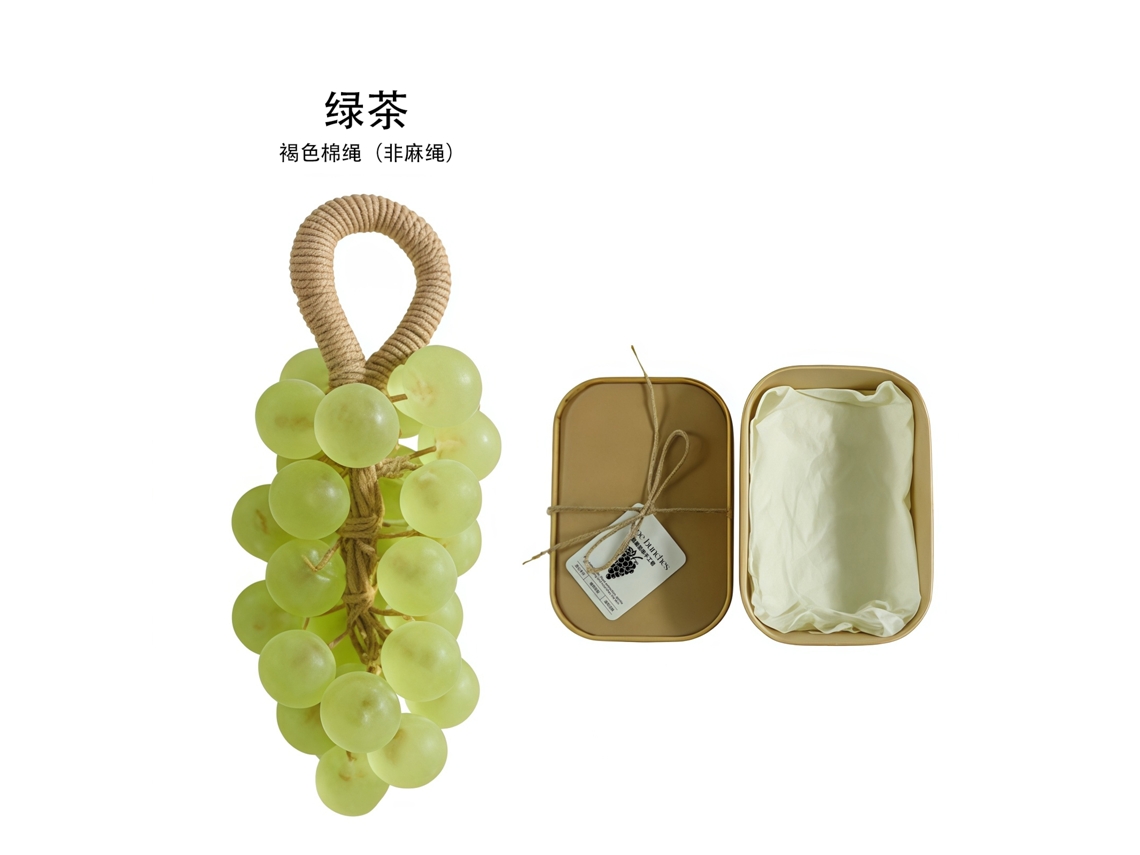 Juego de jabones redondos de uva y té verde para regalar