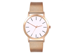 Reloj De Pulsera Unisex De Cuarzo Con Correa De Silicona De Oro Rosa Macizo.