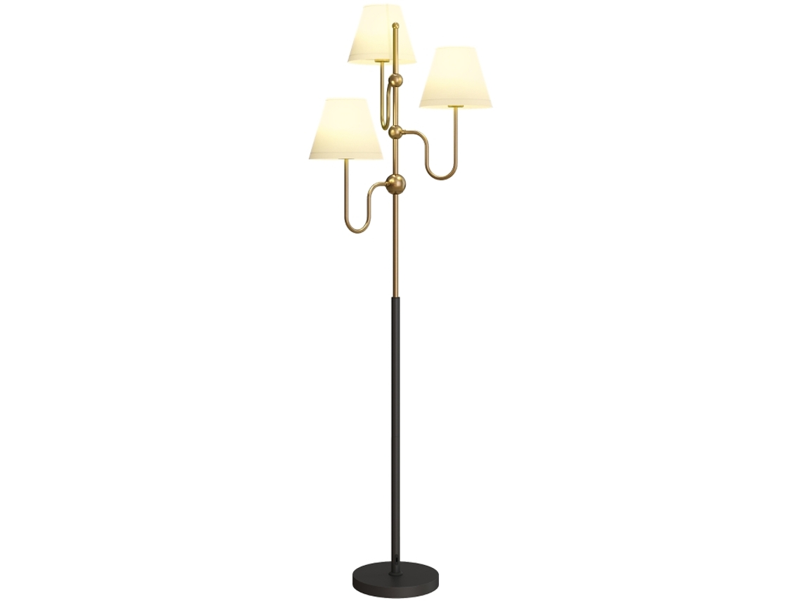 Lámpara de pie Homcom 165cm altura, 3 puntos de luz, interruptor de pie, casquillo E27, potencia máxima 40W
