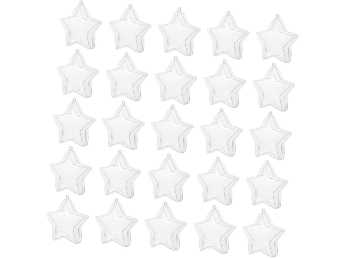 25 Cajas De Dulces Transparentes Con Forma Estrella, Adornos Navideños Colgantes