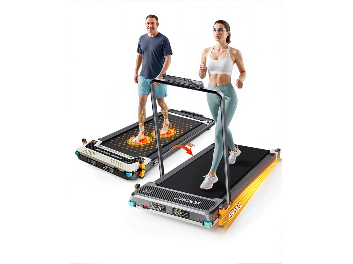 Akluer 520a B Colchoneta para caminar de doble cara con asa, inclinación manual y masaje de pies integrado.