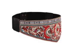 Cinturón Elástico Bohemio Para Mujer Con Cuentas, Hecho A Mano, De Piel Sintética Ancha, Para Vestidos, Triángulo Rojo, 72-85 Cm