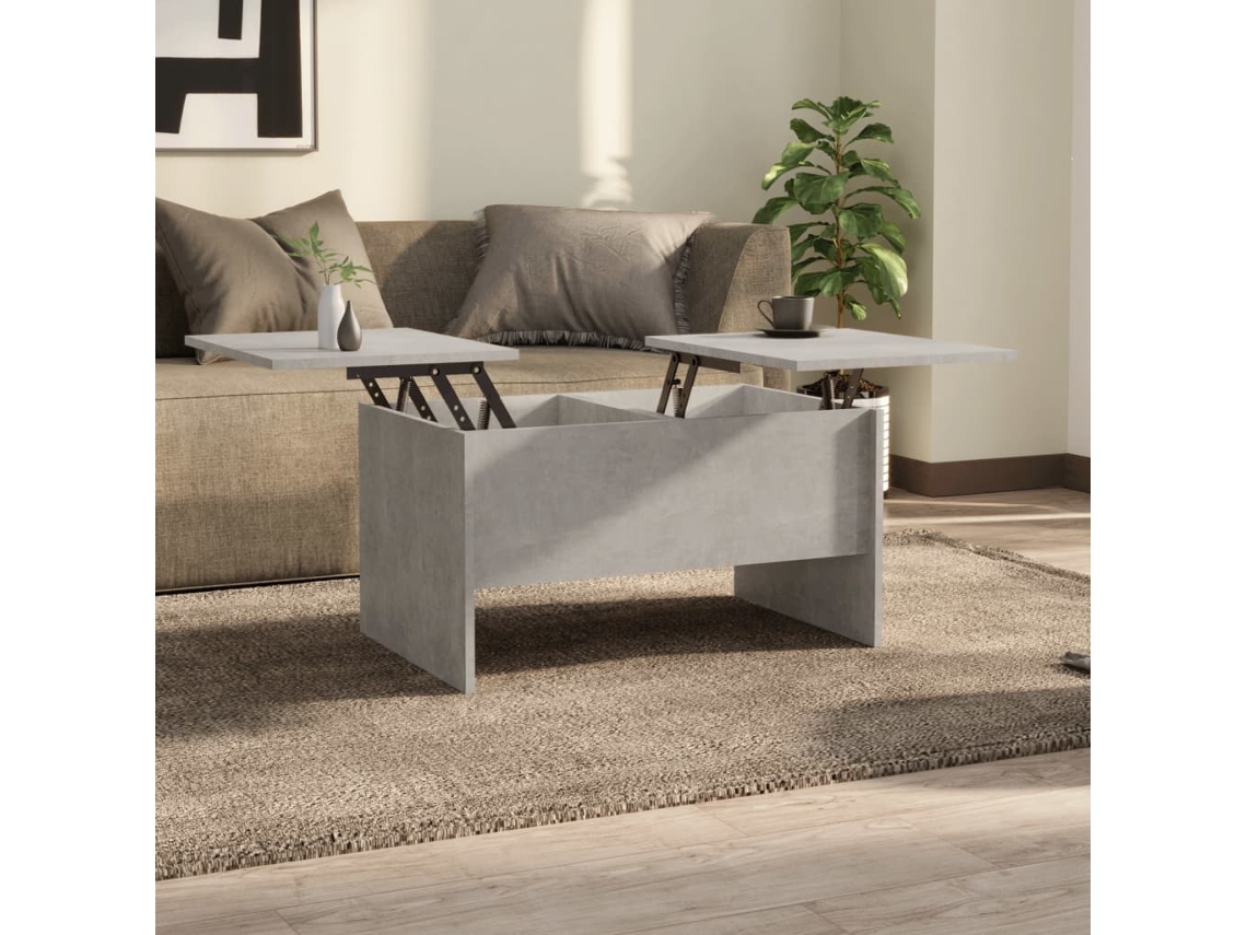 Mesa de Centro de Apoyo 80X50X42,5 Cm Madera Procesada Gris Cemento