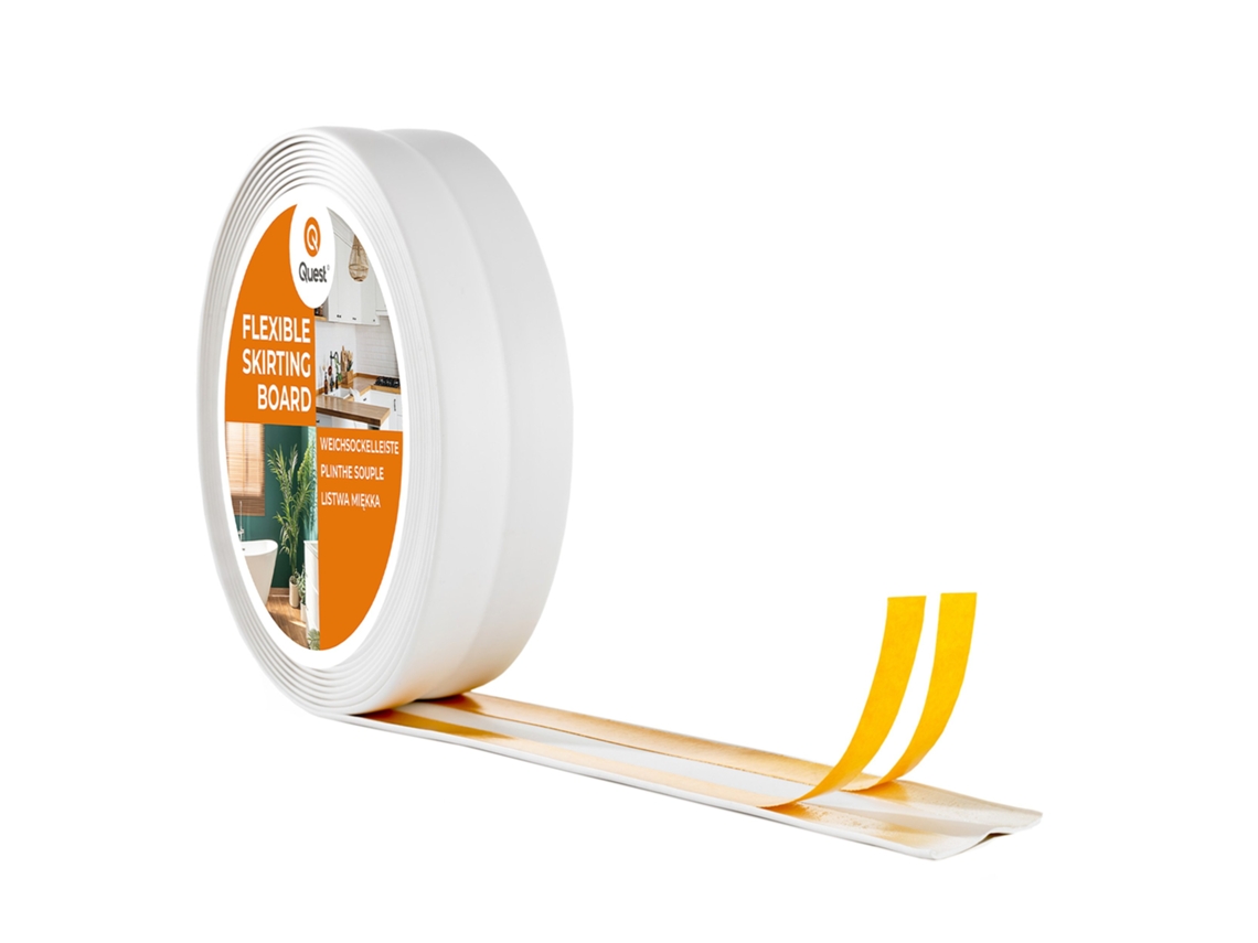 Tira de PVC autoadhesiva, elástica y suave, 30 x 30 mm, 5 m, color blanco Quest