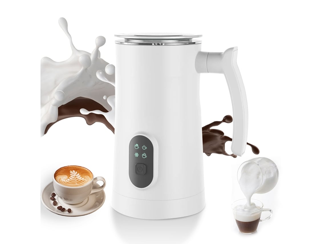 Espumador De Leche Eléctrico 4 En 1 Con Vaporizador, 350 Ml, Acero Inoxidable, Funcionamiento Silencioso De 49 Db.