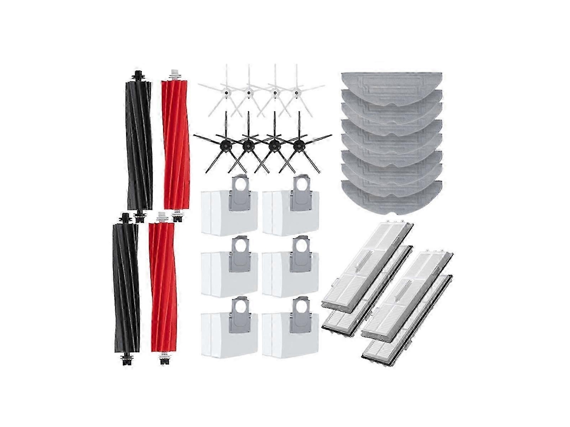 Accesorios para aspiradora S8 Pro Ultra: cepillo lateral, filtro principal, mopa, bolsas para polvo, repuestos.