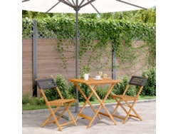 Conjunto de bistró de 3 piezas en mimbre negro y madera maciza Dkd Home Decor