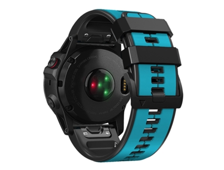 Correa de Silicona dos colores 26mm para Garmin Tactix 7 Pro/Fenix 7X/Fenix 6X Pro - azul cielo/negro