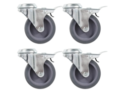vidaXL Ruedas giratorias agujero pasador y frenos dobles 4 uds 75 mm