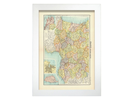 Póster NACNIC Geográficos en Estilo Vintage. Mapa do Sur de Francia. Ilustraciones de Antiguos Mapamundis en Tonos Sepia. Tamaño A3, Sin Marco.