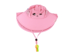 Sombrero de sol para niña, protección UV, estampado de dibujos animados, ala ancha, para la playa y el verano, rosa | Sin marca