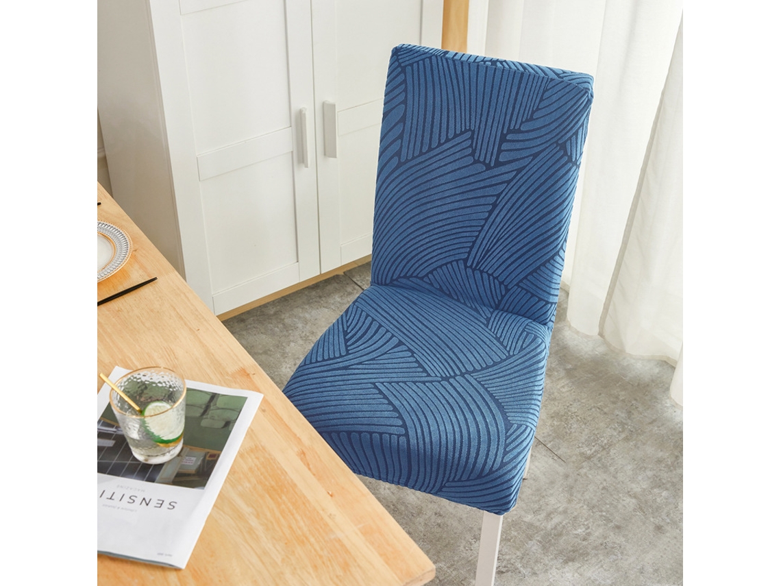 1 paquete de funda protectora extraíble para silla de comedor para el hogar, restaurante-azul marino profundo-Tamanho universal LUUCOZK