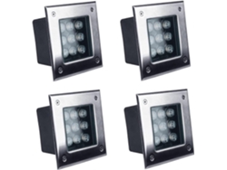 Rebe-lámpara De Piso Empotrada Led Cuadrada Exterior Acero Inoxidable Ip67 Impermeable 6000k Luz Blanca